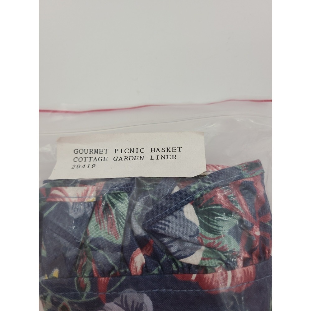 Longerberger Gourmet Picnic Basket Liner Cottage Garden